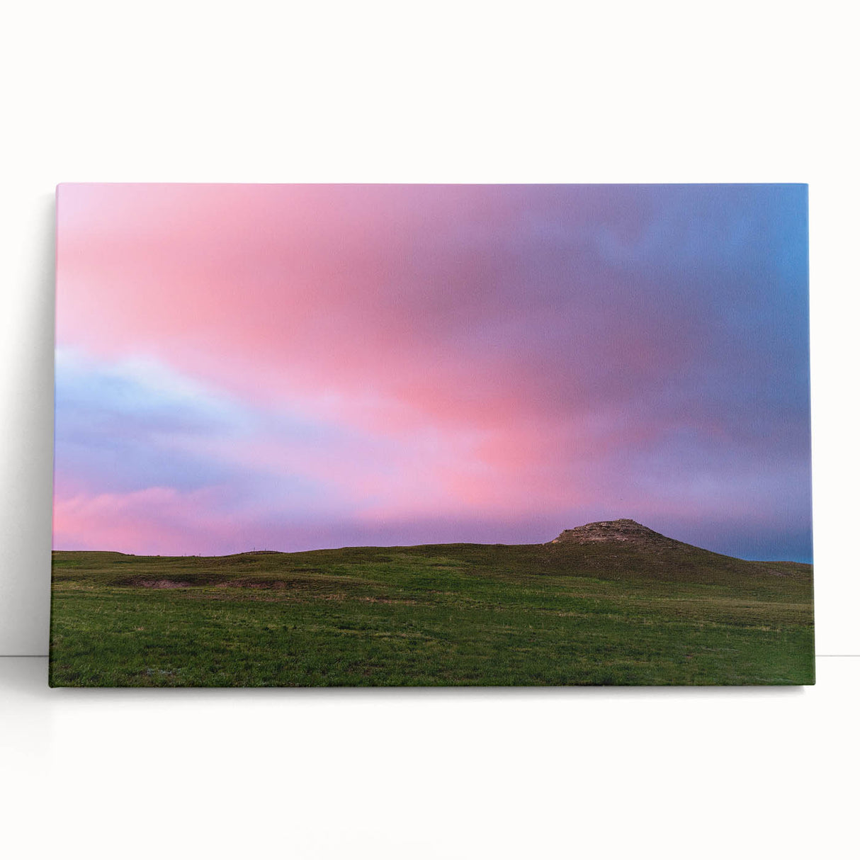 Black and white photograph of a Nebraska landscape on stretched canvas, ideal for kitchen wall art or bedroom decor.