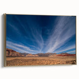 Framed canvas of Las Vegas landscape in vintage poster style with black and gold tones, ideal for bedroom wall art.
