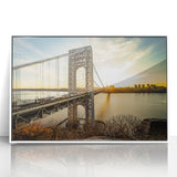 Art deco poster featuring a serene New Jersey landscape in muted earth tones, framed acrylic, ideal for nursery wall art.