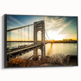Black and white vintage poster art of a New Jersey landscape on framed canvas, ideal for bedroom decor.