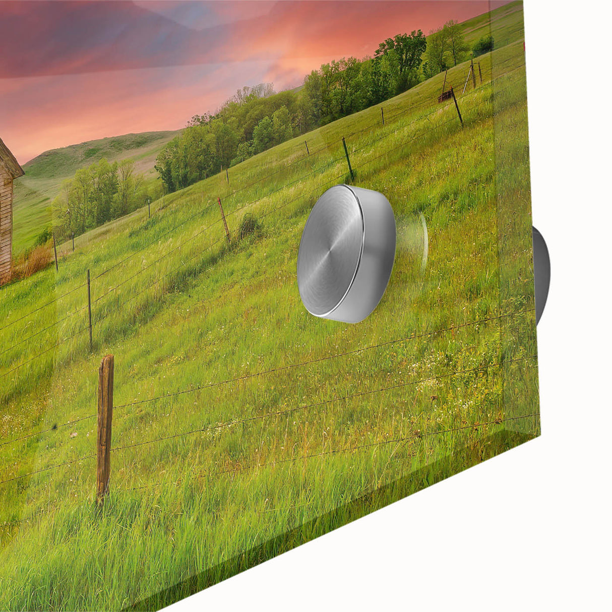 Large abstract wall art of North Dakota scenery in muted earth tones on acrylic, ideal for dining room ambiance.