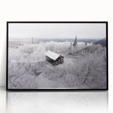 Large abstract wall art of Adirondacks scenery in muted earth tones on a framed acrylic, suitable for modern decor.