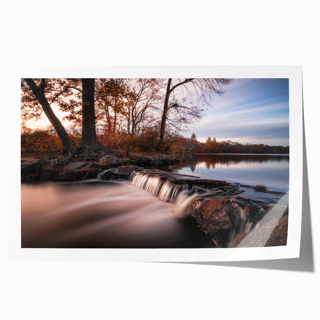 Extra large rolled print of a Long Island scenery with vibrant floral elements, ideal for art wall dining room.