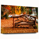 Acrylic print of Central Park in muted green and brown tones, suitable for bedroom or dining room decor.