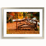 Textured art print of Central Park in abstract style, featuring muted green and brown tones, framed in silver.