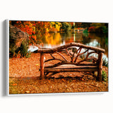 Framed canvas of vintage poster art depicting Central Park in muted earth tones, ideal for extra large living room wall art.