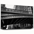 Acrylic print of New York City's Grand Central Station in muted gray tones, suitable for bedroom or dining room decor.