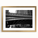 Extra large abstract art print of New York's Grand Central, in muted gold and gray tones, framed with a gold mat.
