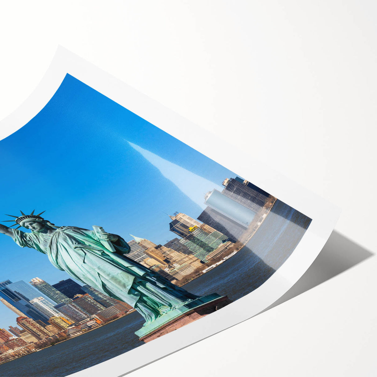 Extra large rolled print of the Statue of Liberty in line art style, using black and white tones.