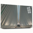 Acrylic print of NYC skyline featuring muted gray and blue tones, ideal for modern bedroom or dining room decor.