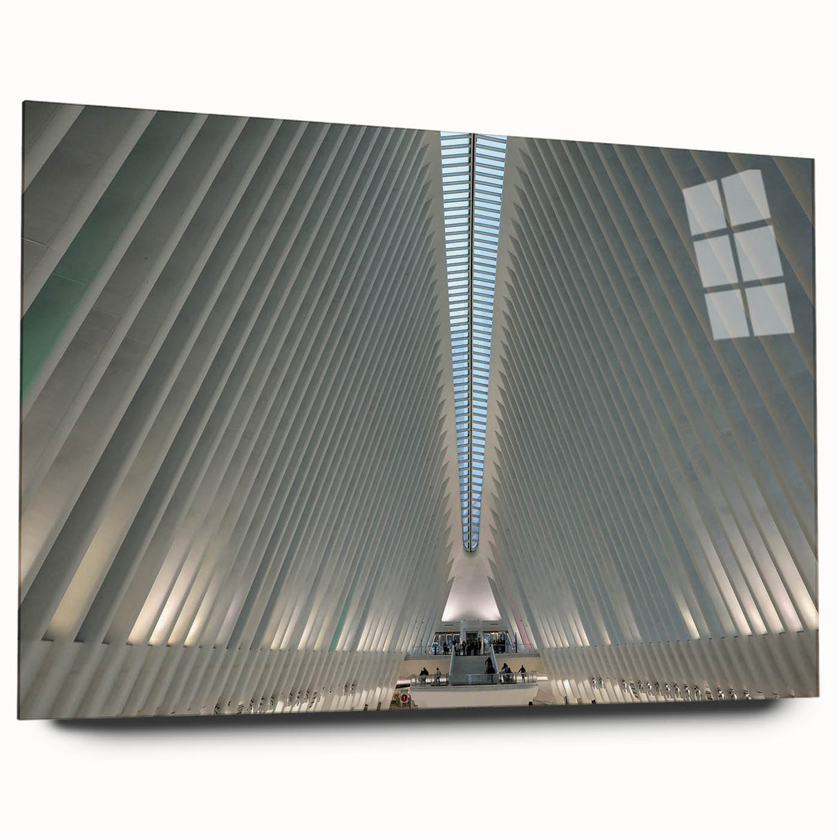 Acrylic print of New York City's skyline in muted gray tones, ideal for modern bedroom or dining room decor.