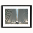 Colorful abstract art print of NYC skyline, featuring vibrant blues and reds on a large textured canvas.