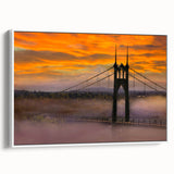 Vintage poster art of Portland, Oregon on a framed canvas, featuring colorful art in extra large size.