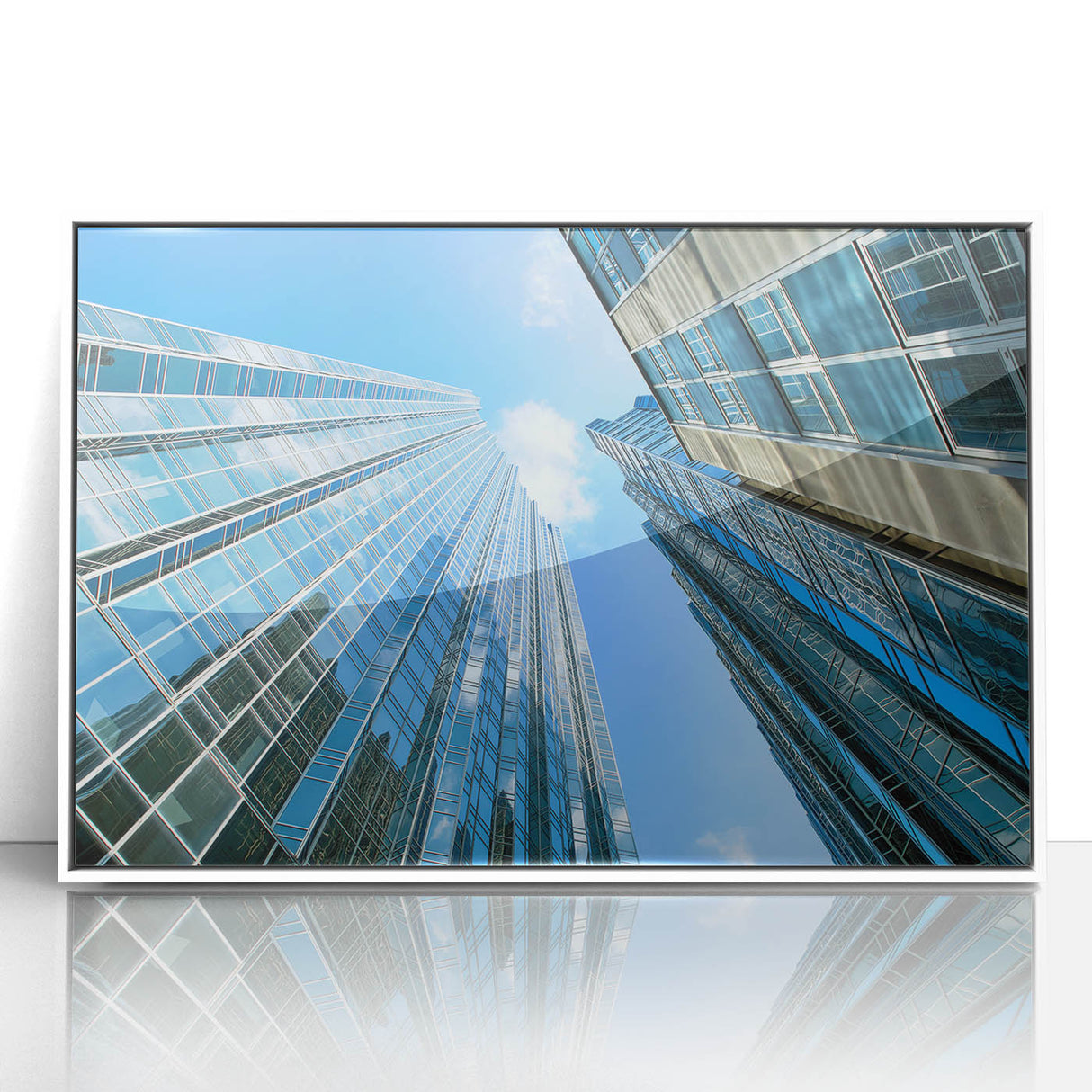 Framed acrylic print of Pittsburgh skyline in art deco style, using pastel shades, ideal for modern nursery decor.