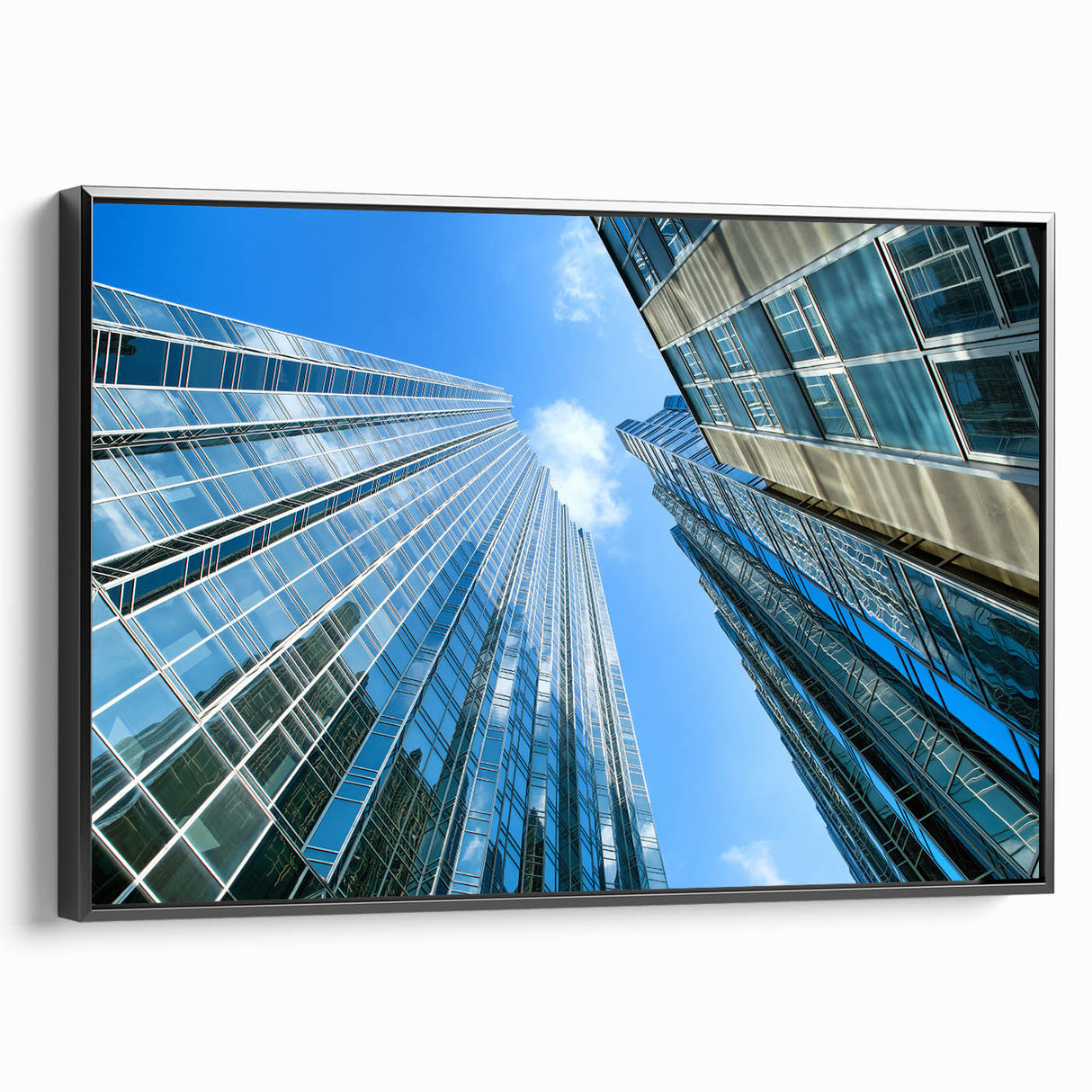 Black and white framed canvas of Pittsburgh skyline, ideal for bedroom wall art.