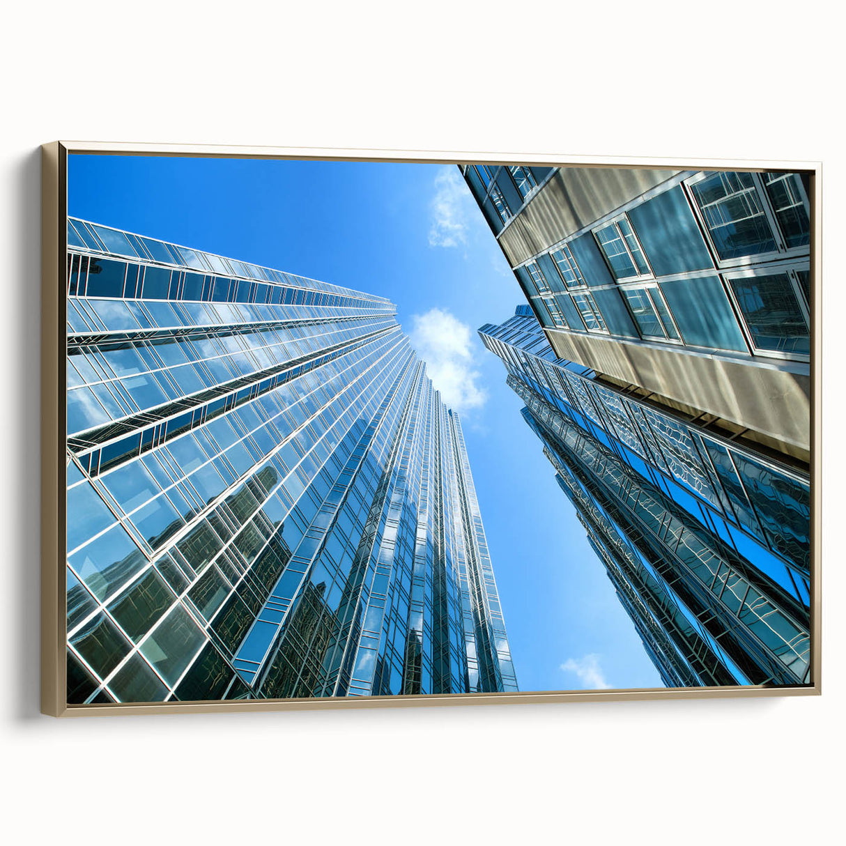 Framed canvas of Pittsburgh skyline in vintage poster style with black and gold tones, ideal for bedroom wall art.