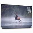 Large abstract wall art depicting a Pennsylvania scenery in muted earth tones on acrylic glass.