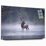 Large abstract wall art depicting a Pennsylvania scenery in muted earth tones on acrylic glass.
