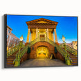 Black and white landscape art painting of Charleston on framed canvas, ideal for bedroom wall decor.