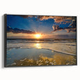 Black and white wall art featuring a landscape of South Carolina on framed canvas, ideal for bedroom decor.