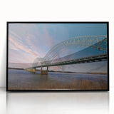 Large abstract wall art depicting the Memphis skyline in muted black and gray tones on a framed acrylic panel.
