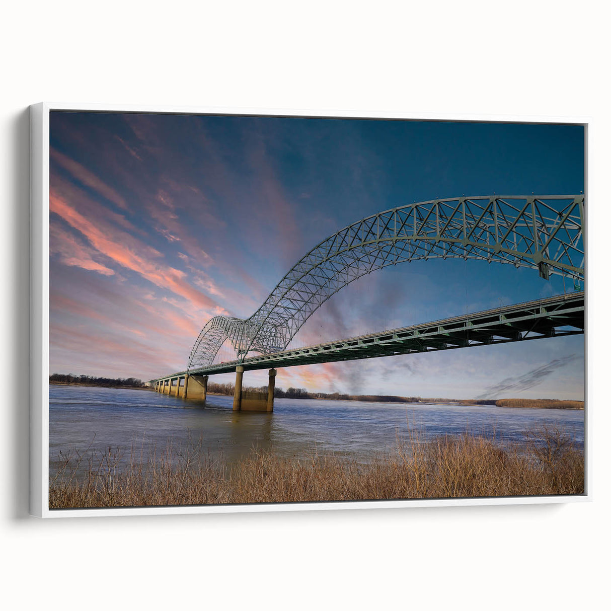 Vintage poster art of Memphis, Tennessee on extra-large framed canvas, with colorful accents, ideal for living room decor.