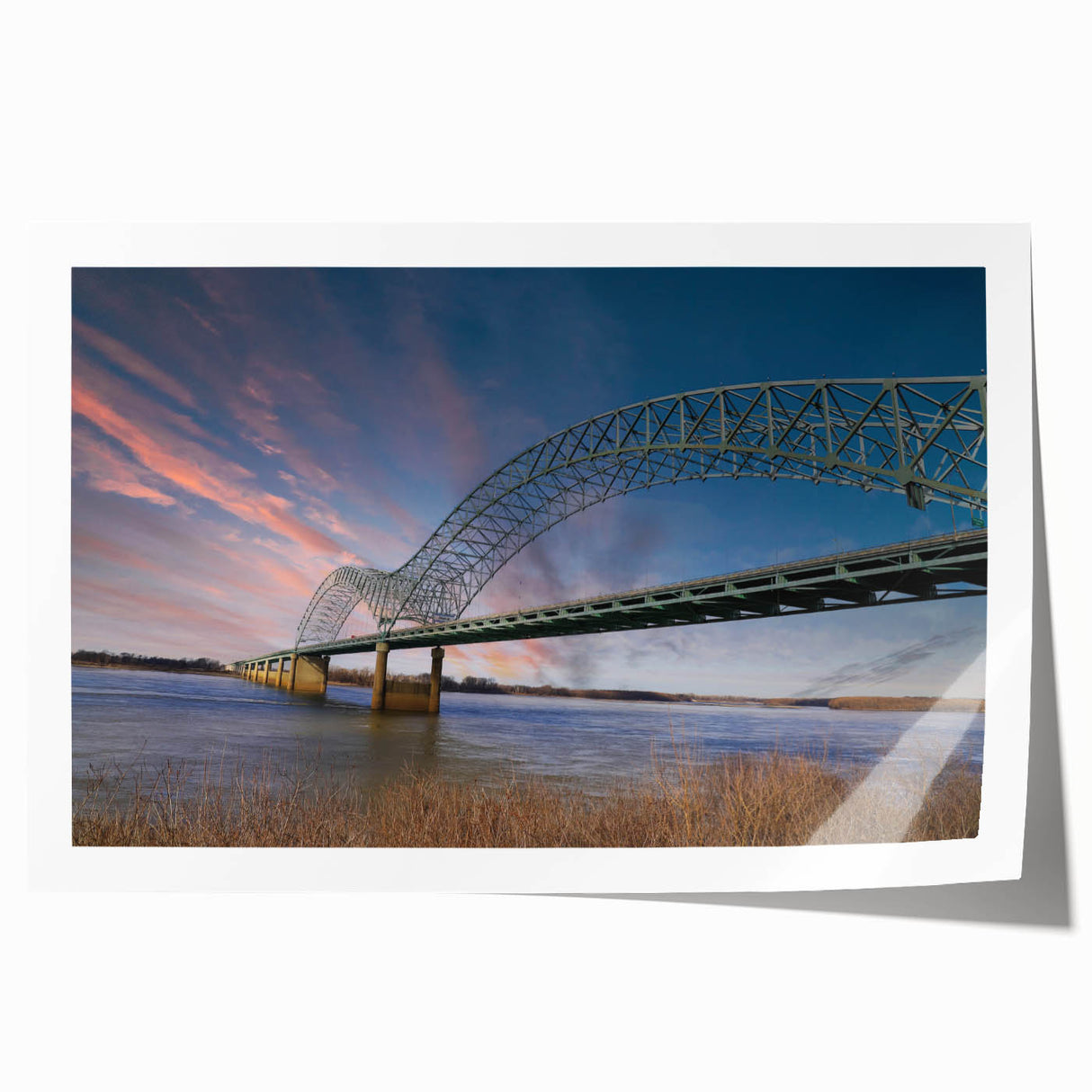 Rolled print of Memphis skyline with soft pastel shades, ideal for art wall dining room.