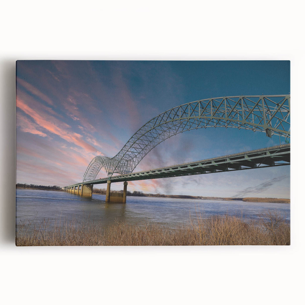 Black and white large art print of Memphis skyline on stretched canvas, suitable for kitchen wall art.