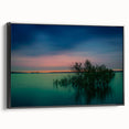Black and white framed canvas of Dallas skyline, ideal for bedroom wall decor, featuring vintage poster style.