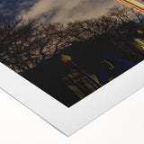 Art deco poster of San Antonio skyline in muted earth tones on rolled canvas, suitable for dining room wall art.
