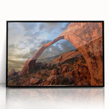 Framed acrylic print of a large abstract depiction of Arches National Park in Utah.