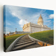 Large canvas print of Salt Lake City with muted earth tones, ideal for kitchen wall art.