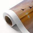 Art deco poster of Vermont scenery in pastel shades on rolled canvas, ideal for nursery wall art.