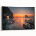 Vintage poster art depicting Olympic National Park on extra large framed canvas.