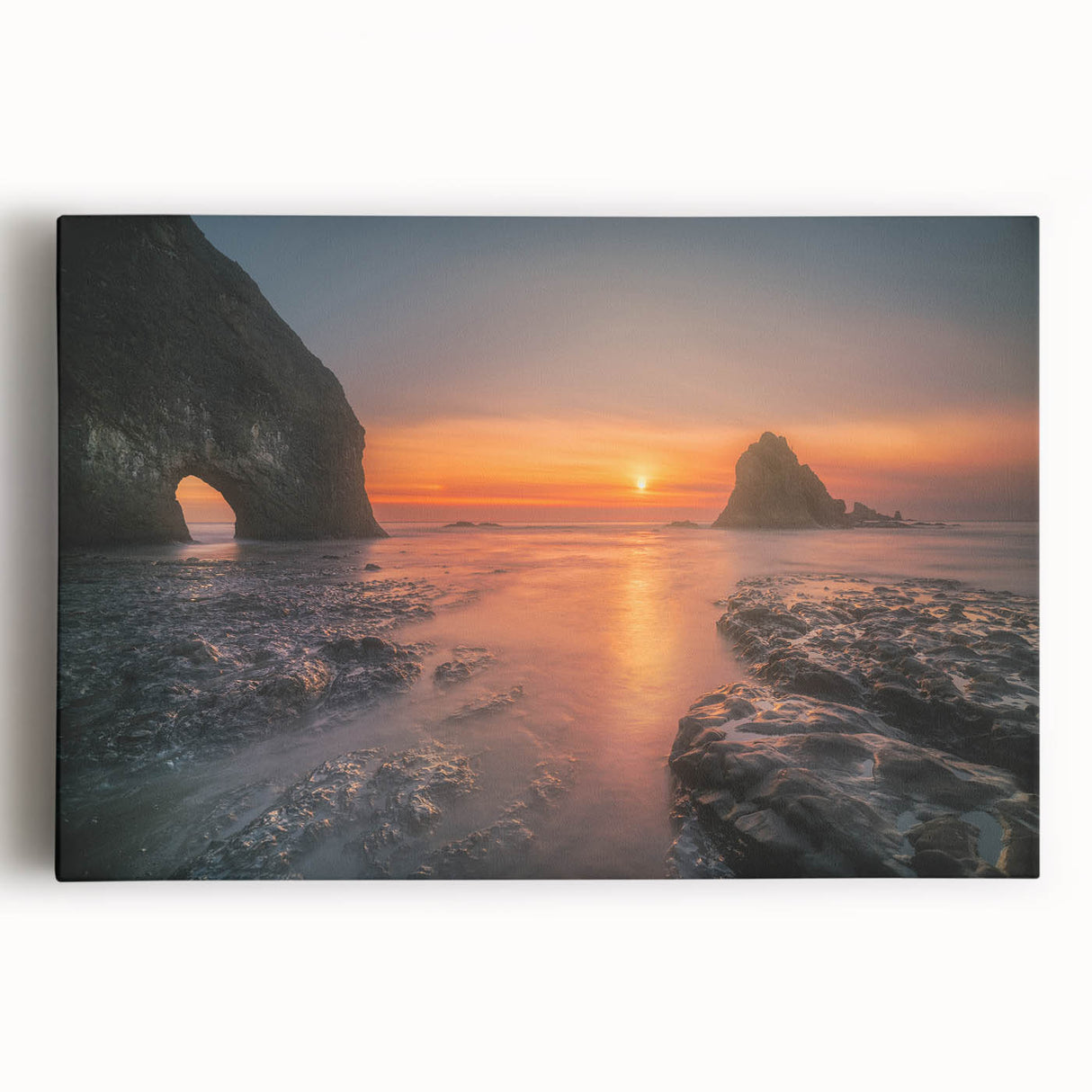 Black and white stretched canvas of Olympic National Park, ideal for kitchen wall art or bedroom ambiance.