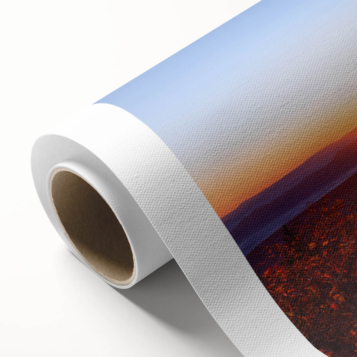 Art Deco style poster of West Virginia scenery on rolled canvas, using muted earth tones, ideal for nursery wall art.
