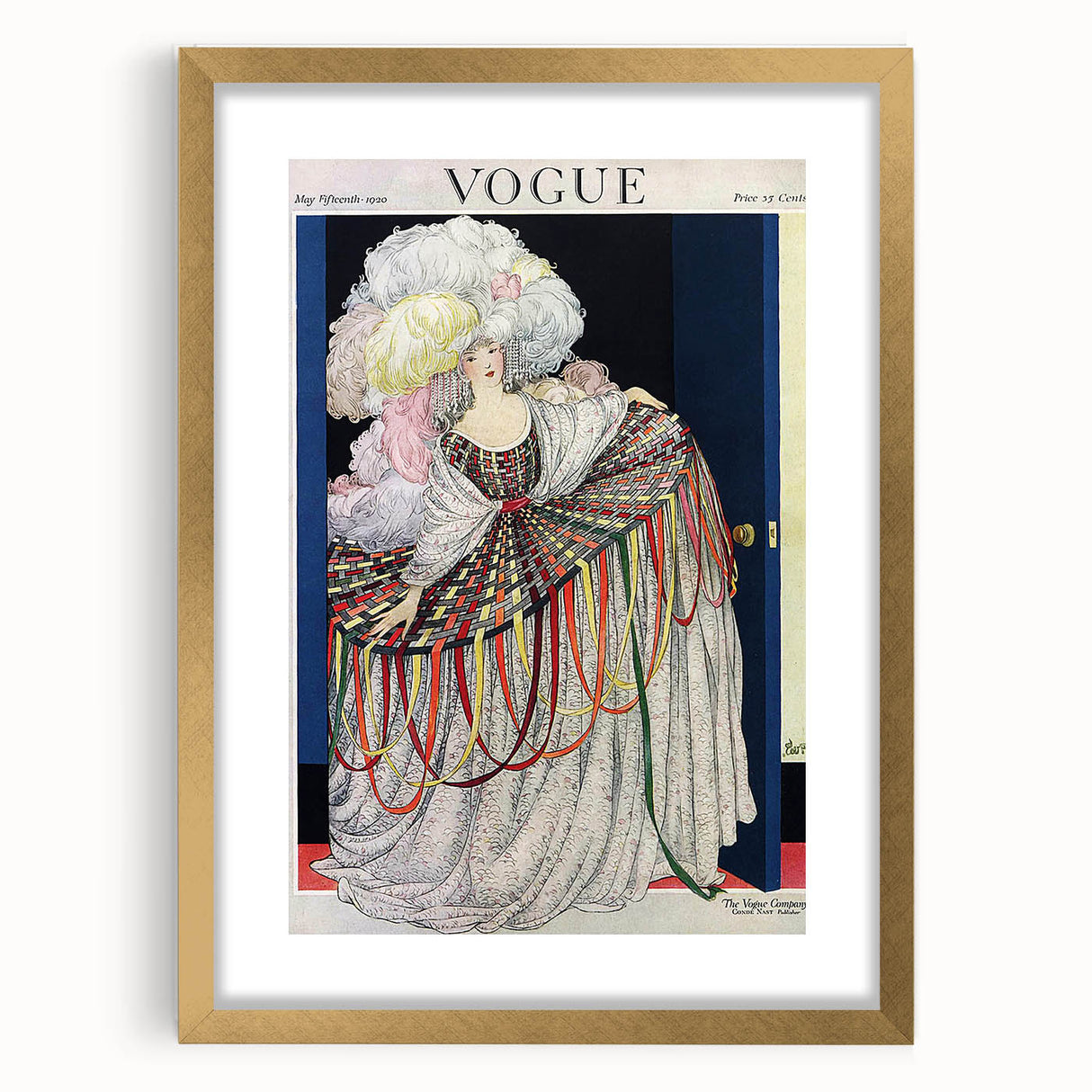 Vogue Poster Print - Opulent 1920s Couture Fashion Illustration Art