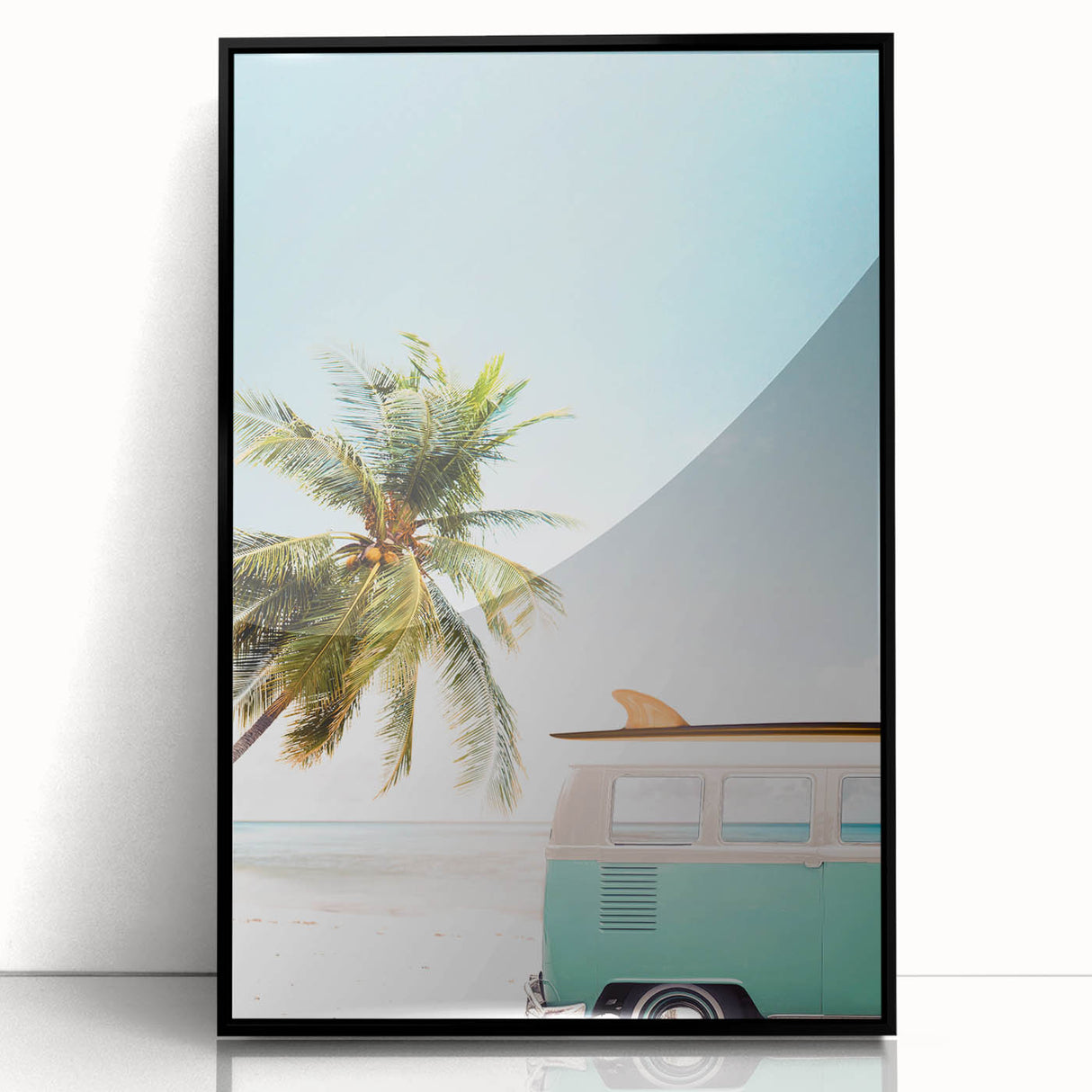 Large abstract wall art in mid-century modernist style with bold black and white acrylic on canvas.