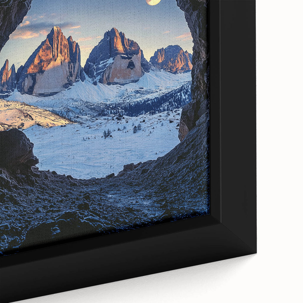 Framed canvas close-up depicting a stunning cave landscape design with intricate textures and earthy tones, ideal for enhancing home decor and art collections.