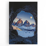 Stretched canvas artwork showcasing a stunning landscape of intricate caves, featuring rich earth tones and detailed textures, perfect for enhancing home decor.