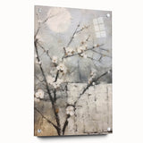 Abstract floral wall art displayed in an acrylic glass frame, showcasing vibrant colors and intricate designs. The artwork is secured with stylish pins, adding a modern touch to any decor. Ideal for contemporary interiors, this piece enhances aesthetic appeal and creates a calming atmosphere.