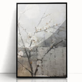 Framed abstract floral wall art featuring vibrant colors and intricate designs, displayed in a sleek black frame, perfect for modern home decor.
