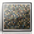 Abstract geometric framed acrylic artwork showcasing a striking black design, highlighting sharp angles and modern aesthetics, perfect for contemporary home decor.