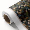 Abstract geometric rolled canvas artwork showcasing vibrant colors and intricate patterns, perfect for modern home decor. Ideal for art enthusiasts seeking unique designs.