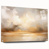 Abstract landscape wall art displayed in acrylic glass, showcasing vibrant colors and intricate textures, accentuated with polished pins for a modern touch, perfect for contemporary decor.