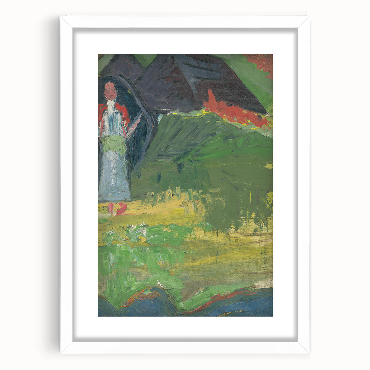 Expressionist Landscape – Girl in Front of a Shepherd’s Hut Print