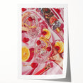 Extra large rolled print featuring a floral design in pastel shades, ideal for art wall dining room or bathroom decor.