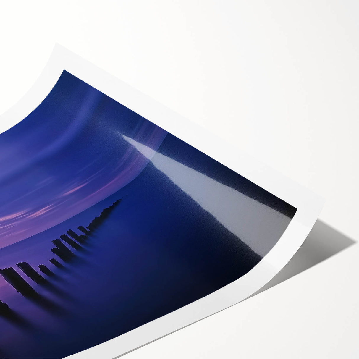 Stunning rolled print showcasing a vibrant beach landscape with azure waters and golden sunset hues, elegantly packaged in a protective cardboard tube for easy display.