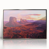 Framed acrylic artwork showcasing a stunning landscape of canyons in silver tones, with a sleek modern design, perfect for enhancing contemporary home decor.