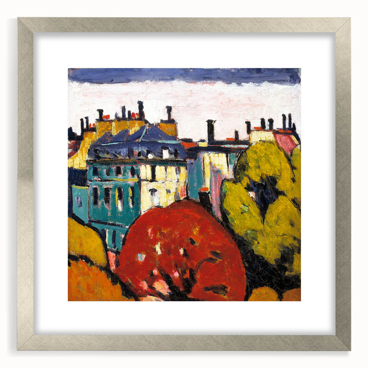 Modern Wall Art of Paris Cityscape - Vibrant Abstract Contemporary Art Print